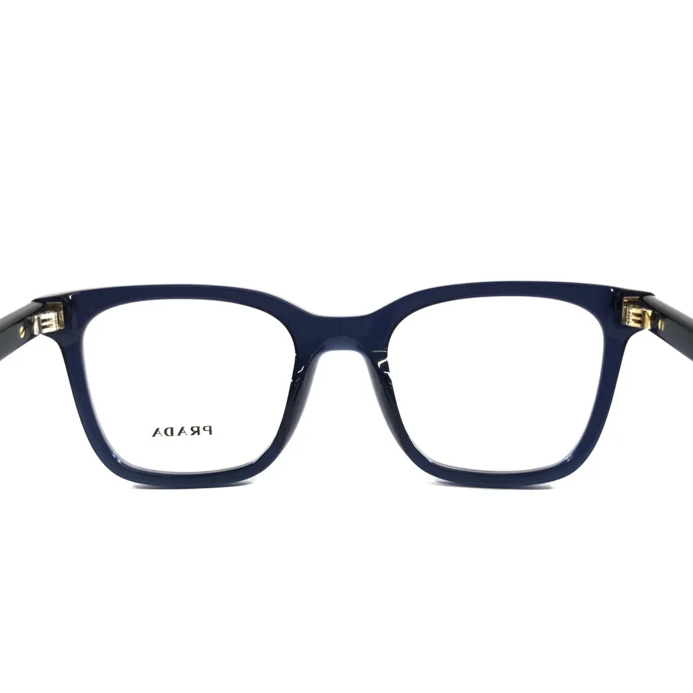 Prada Eyeglasses Frames VPRB11 08Q-1O1 Transparent Blue Gold Square 50-20-145